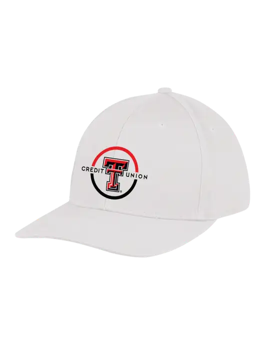 Premium Modern Structured Twill White Snapback Cap w/Texas Tech CU Logo