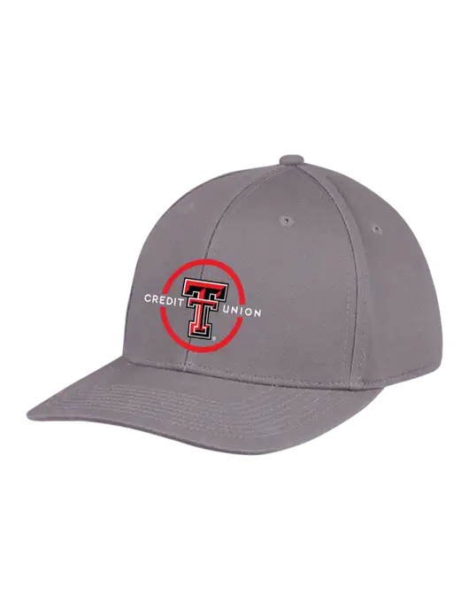 Premium Modern Structured Twill Charcoal Snapback Cap w/Texas Tech CU Logo