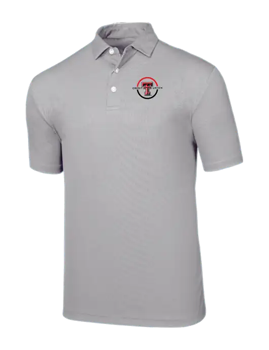 Callaway Birdseye Light Grey Polo w/Texas Tech CU Logo