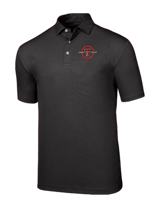 Callaway Birdseye Black Polo w/Texas Tech CU Logo