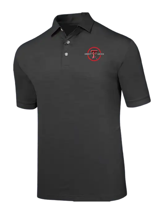 Callaway Black Fashion Tonal Polo w/Texas Tech CU Logo