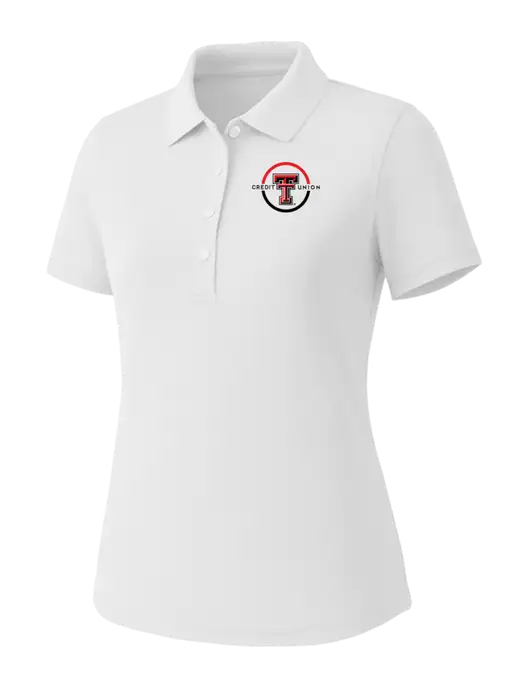 Callaway Womens Core Bright White Performance Polo w/Texas Tech CU Logo