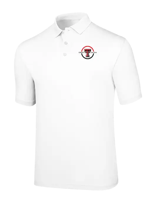 Callaway Opti-Dri White Chev Polo w/Texas Tech CU Logo