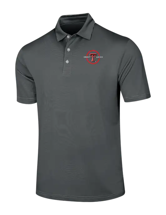 Callaway Black Fine Line Stripe Polo w/Texas Tech CU Logo