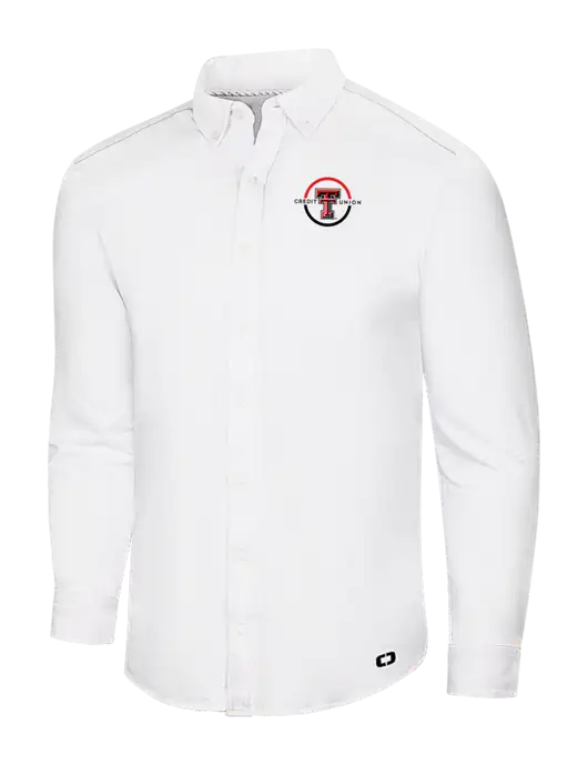 OGIO Bright White Modern Code Stretch Button-Up Shirt w/Texas Tech CU Logo