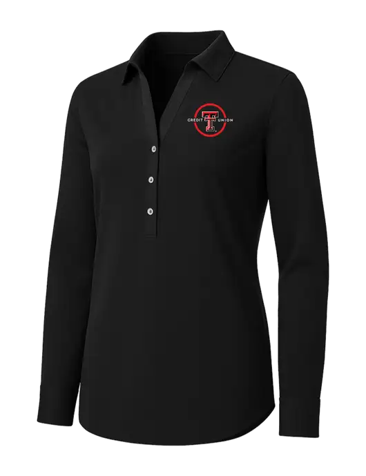 Womens Black City Stretch Shirt w/Texas Tech CU Logo
