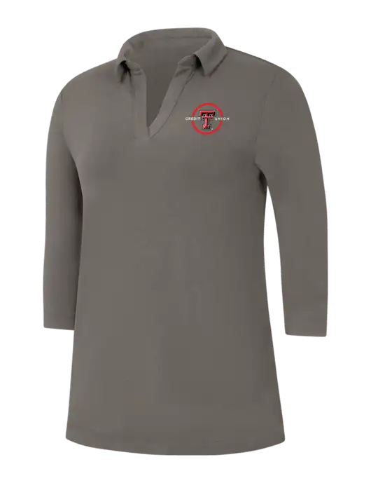 Womens Dark Grey Luxe Knit Tunic w/Texas Tech CU Logo