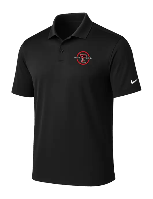 NIKE Black Victory Solid Polo w/Texas Tech CU Logo