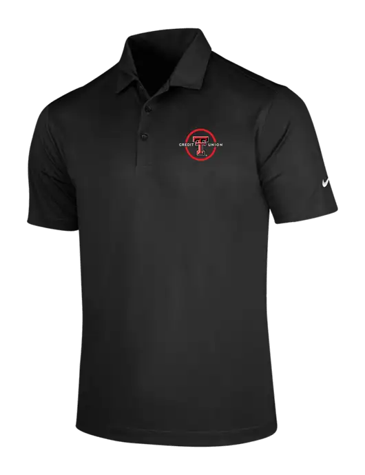 NIKE Black Dri-Fit Vertical Mesh Polo w/Texas Tech CU Logo