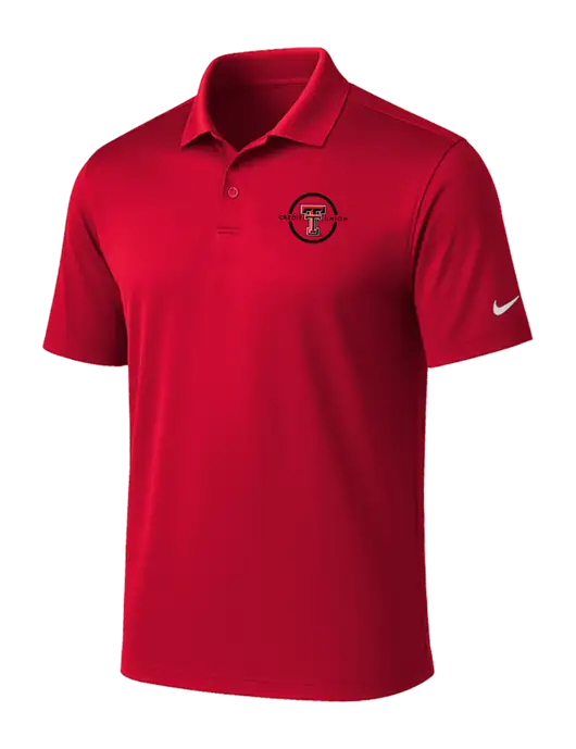 NIKE Red Victory Solid Polo w/Texas Tech CU Logo