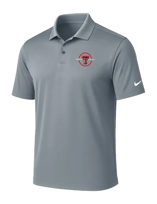 NIKE Medium Grey Victory Solid Polo w/Texas Tech CU Logo