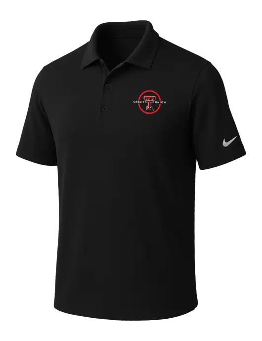 NIKE Black Dri-Fit Micro Pique Polo w/Texas Tech CU Logo