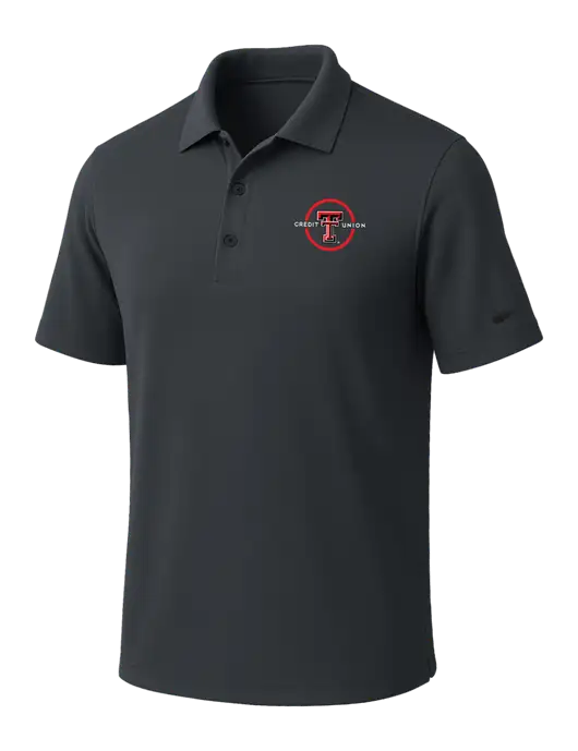 NIKE Dark Grey Dri-Fit Micro Pique Polo w/Texas Tech CU Logo