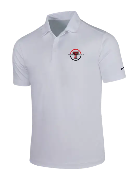 NIKE White Dri-Fit Vertical Mesh Polo w/Texas Tech CU Logo