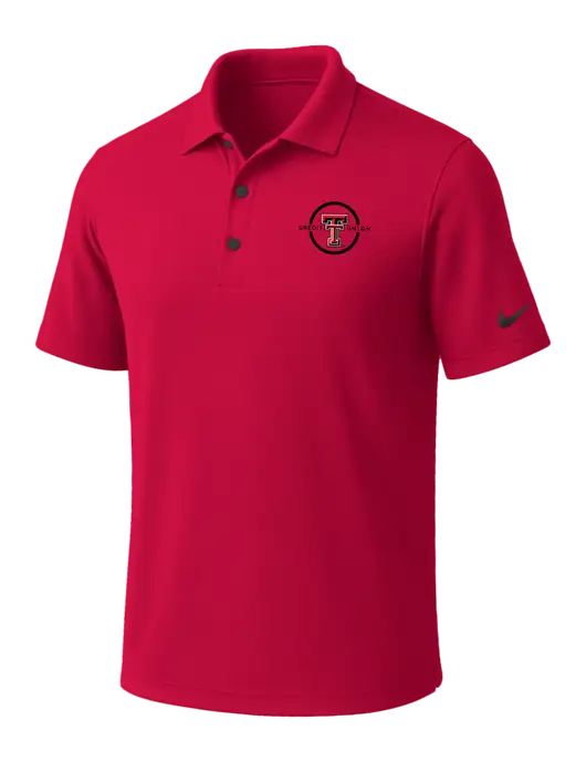 NIKE Red Dri-Fit Micro Pique Polo w/Texas Tech CU Logo
