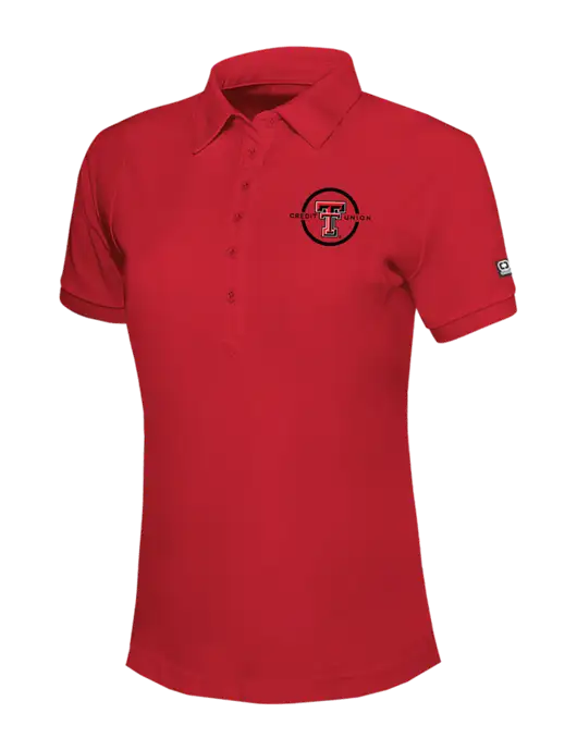 OGIO Womens Red Jewel Polo w/Texas Tech CU Logo