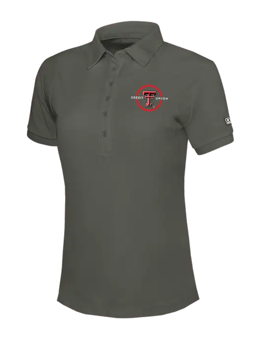 OGIO Womens Medium Grey Jewel Polo w/Texas Tech CU Logo
