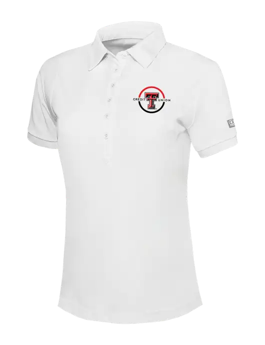 OGIO Womens Bright White Jewel Polo w/Texas Tech CU Logo