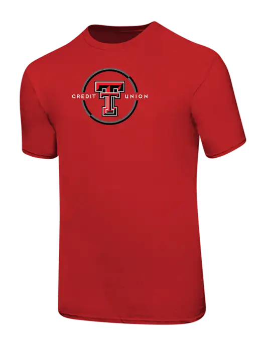 Ring Spun Red 4.5 oz T-Shirt w/Texas Tech CU Logo