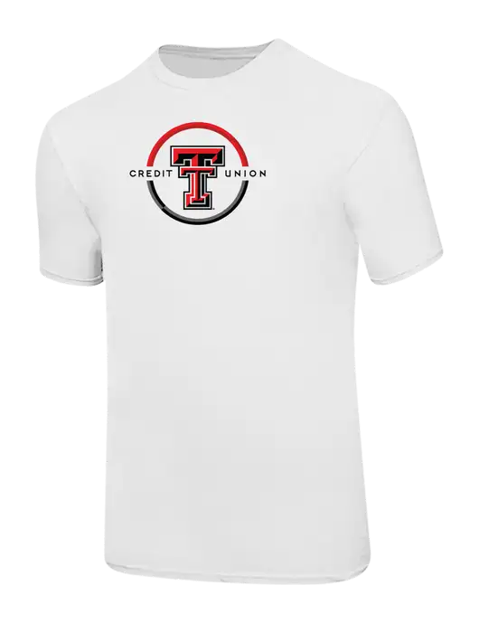 Ring Spun White 4.5 oz T-Shirt w/Texas Tech CU Logo