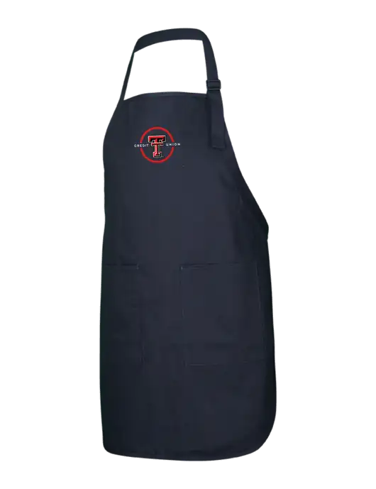 Full-Length Black Apron With Pockets w/Texas Tech CU Logo