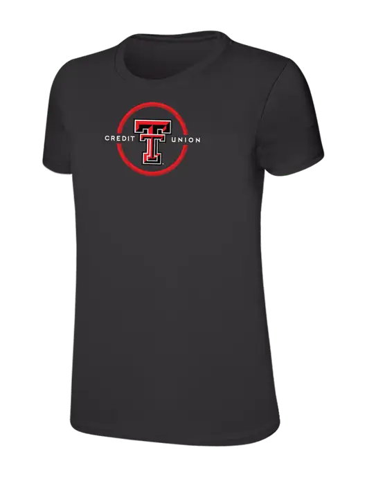 Womens Ring Spun Charcoal 4.5 oz T-Shirt w/Texas Tech CU Logo
