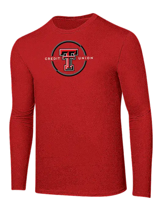 Ring Spun Dark Red 4.5 oz Long Sleeve T-Shirt w/Texas Tech CU Logo