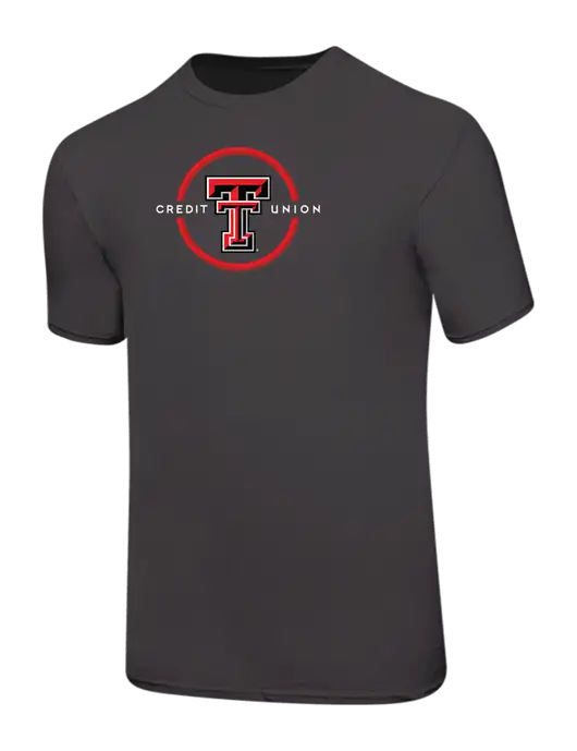 Ring Spun Charcoal 4.5 oz T-Shirt w/Texas Tech CU Logo