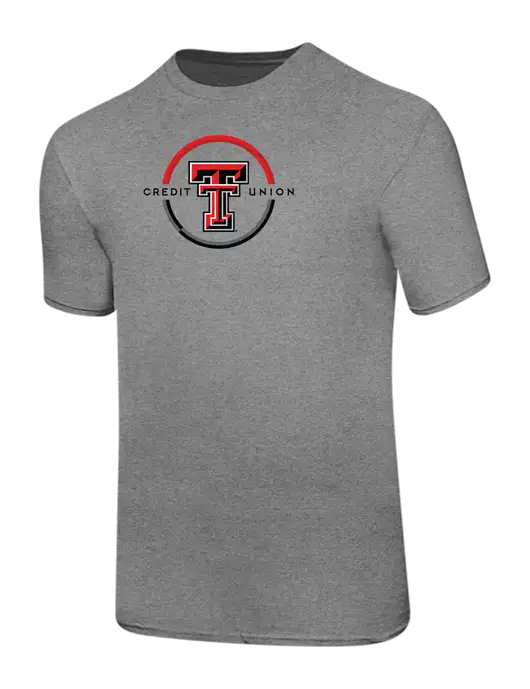 Ring Spun Light Heather Grey 4.5 oz T-Shirt w/Texas Tech CU Logo