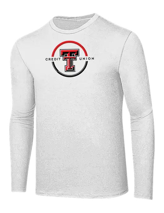 Ring Spun White 4.5 oz Long Sleeve T-Shirt w/Texas Tech CU Logo