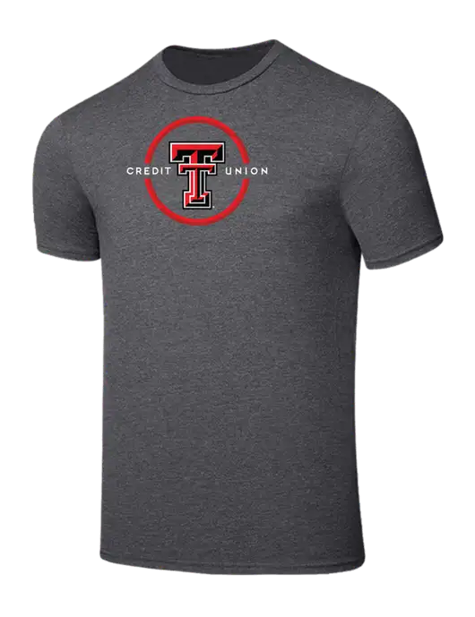 Seriously Soft Heathered Charcoal T-Shirt w/Texas Tech CU Logo