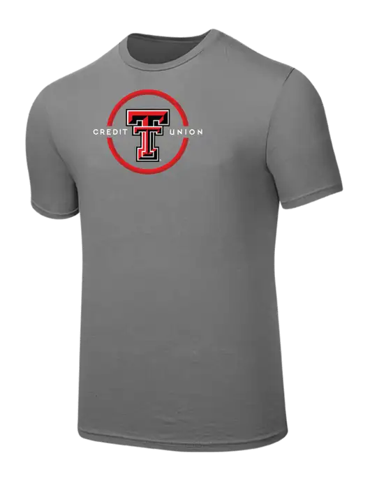 Seriously Soft Medium Grey T-Shirt w/Texas Tech CU Logo