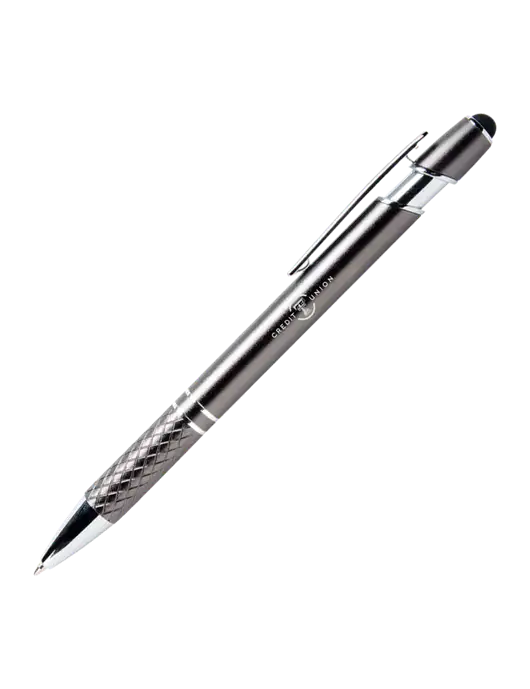 Valencia Gunmetal Stylus Pen - Black Ink w/Texas Tech CU Logo