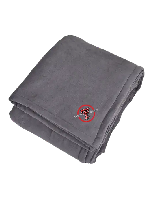 Mountain Lodge Hearth Grey Blanket  w/Texas Tech CU Logo