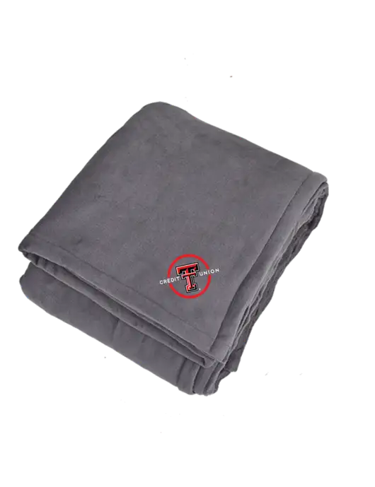 Oversized Graphite Ultra Plush Blanket Graphite w/Texas Tech CU Logo