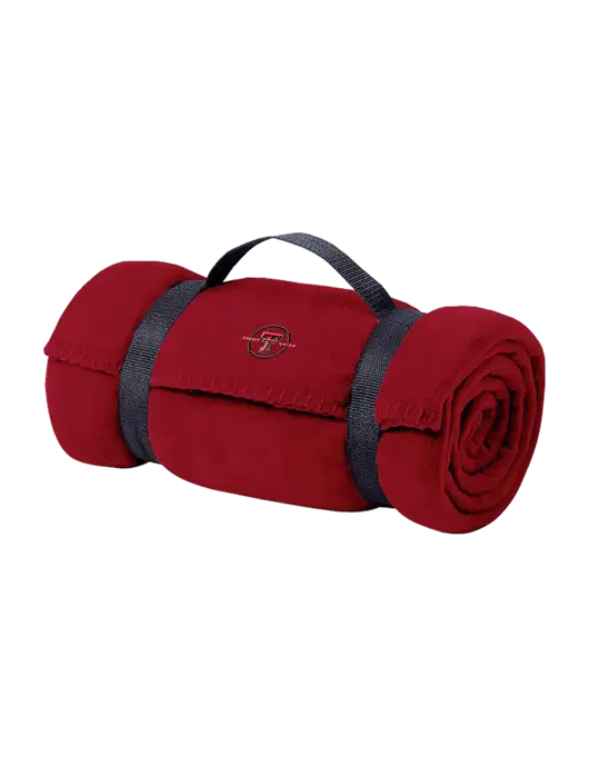 Casual Red Fleece Blanket With Strap w/Texas Tech CU Logo