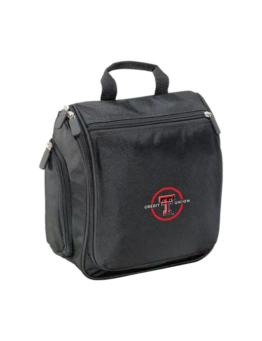 Hanging Black Toiletry Kit w/Texas Tech CU Logo