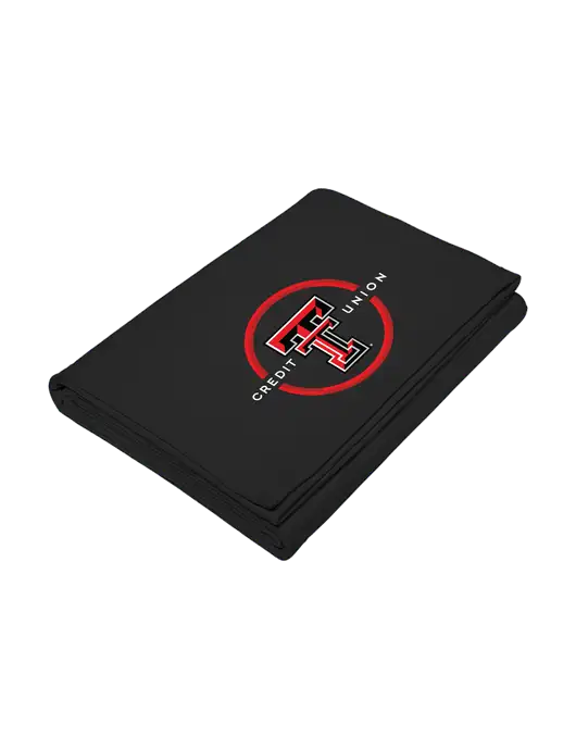 Core Black Fleece Sweatshirt Blanket w/Texas Tech CU Logo
