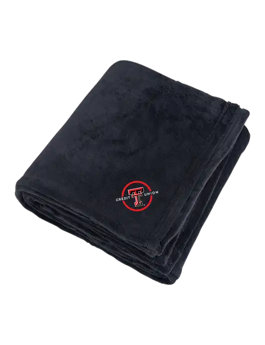 Mountain Lodge Black Blanket w/Texas Tech CU Logo
