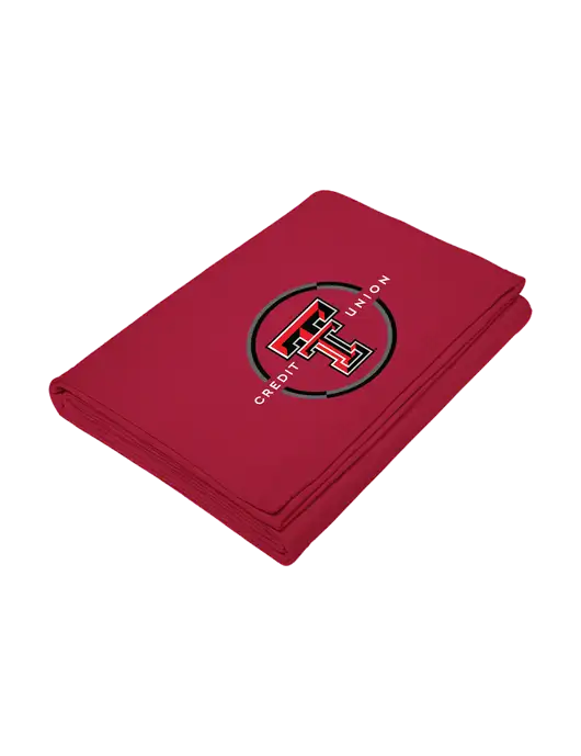 Core Red Fleece Sweatshirt Blanket w/Texas Tech CU Logo