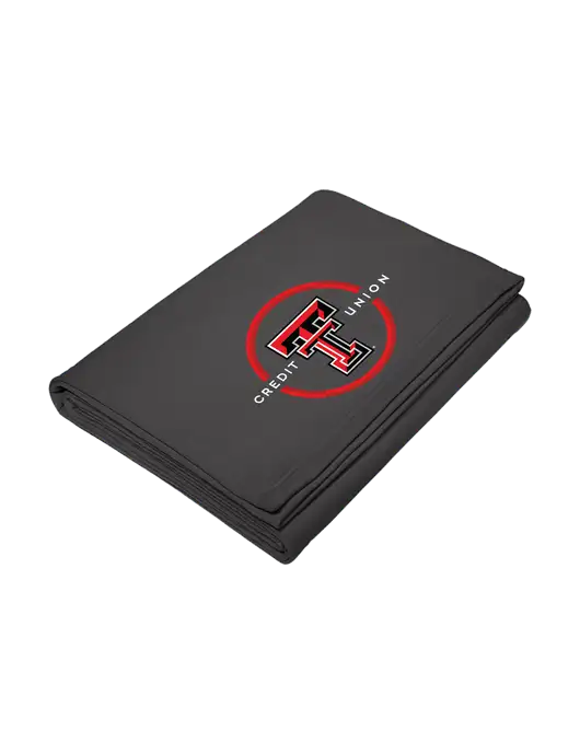 Core Charcoal Fleece Sweatshirt Blanket w/Texas Tech CU Logo