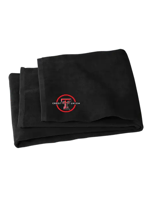 Black Beach Towel w/Texas Tech CU Logo