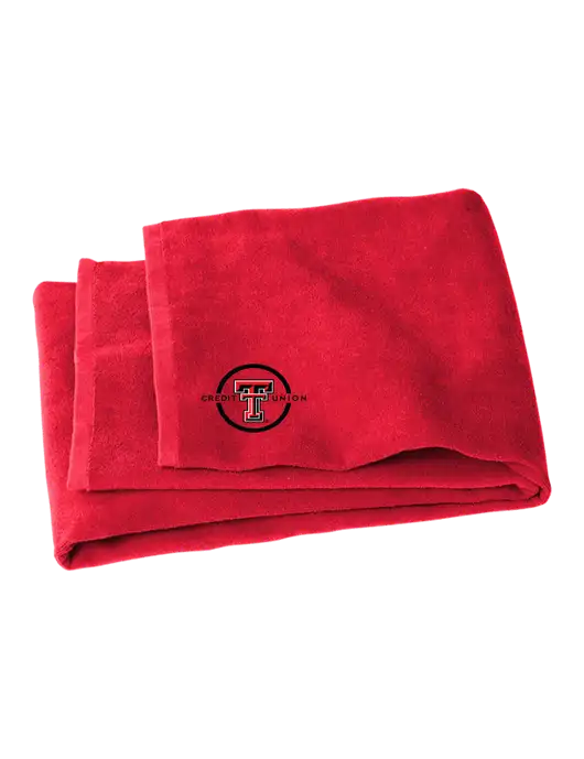 Red Beach Towel w/Texas Tech CU Logo