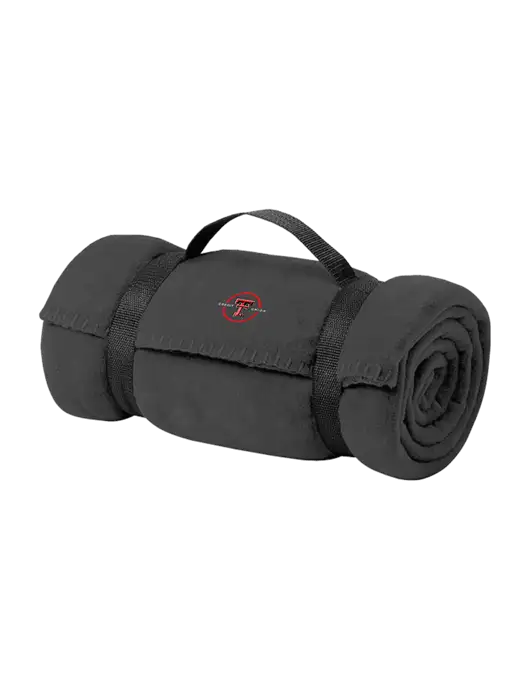 Casual Midnight Heather Fleece Blanket With Strap w/Texas Tech CU Logo