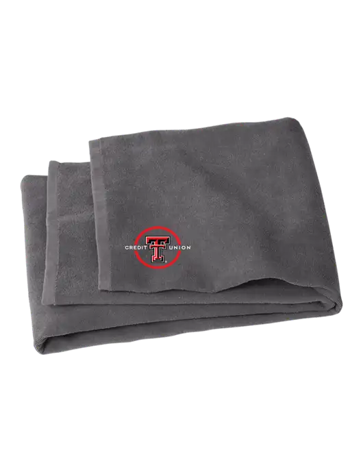 Graphite Beach Towel w/Texas Tech CU Logo