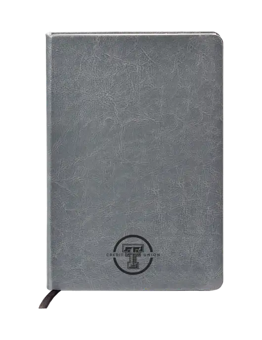 Fabrizio Grey Hard Cover 5.75 x 8.3 Journal w/Texas Tech CU Logo