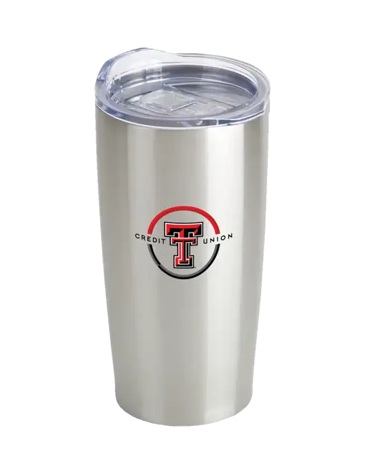 Society Silver 20 oz Insulated Tumbler w/Texas Tech CU Logo