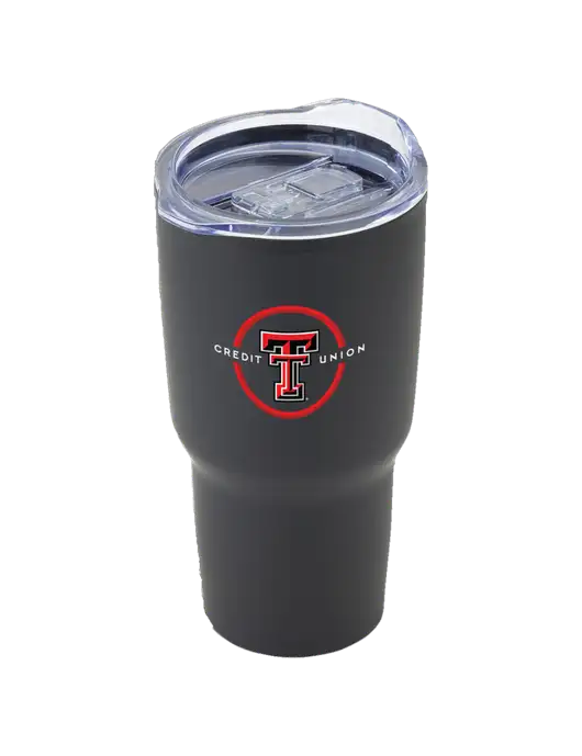 Odyssey Black 30 oz Travel Tumbler w/Texas Tech CU Logo