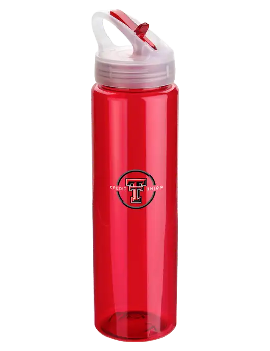 Buddy Red 32 oz PET Bottle with Flip Lid w/Texas Tech CU Logo