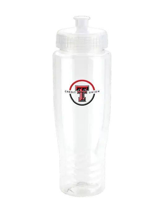 Roam Clear 28 oz Eco-Polyclear Bottle with Push Pull Lid w/Texas Tech CU Logo